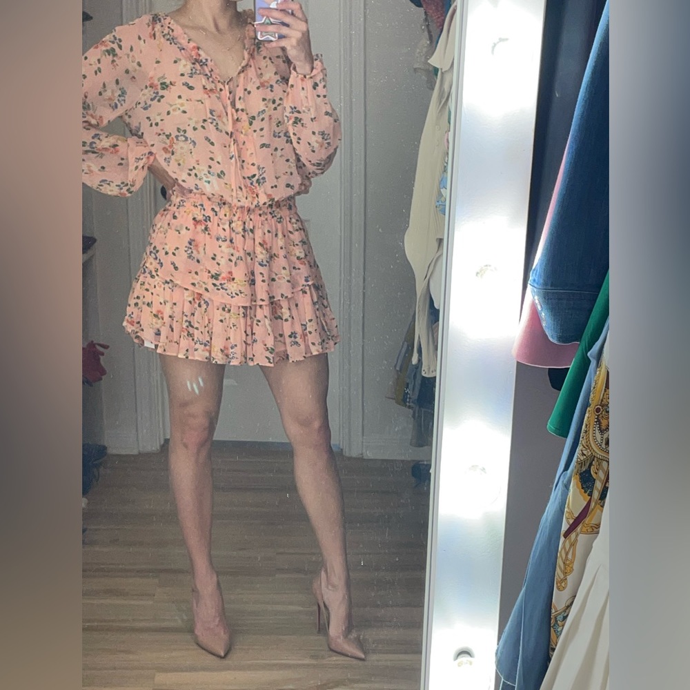 LoveShackFancy PopOver dress in Sunset Pink